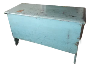 18th Century Six Board Blue Blanket Chest