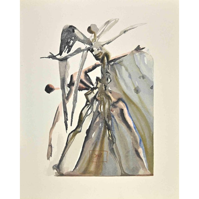 Modern Salvador Dali, The Souls of Contumacy, Woodcut, 1963 For Sale - Image 3 of 3