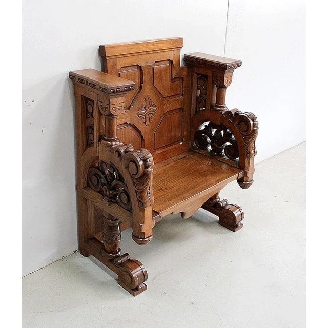Charming Church Stall dating from the beginning of the last century, with a solid Oak frame generously carved. Its full...