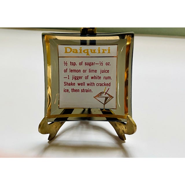 A vintage smoked glass trinket dish with a recipe for a daiquiri on the rocks. Ships within 1-2 days using USPS. All items...