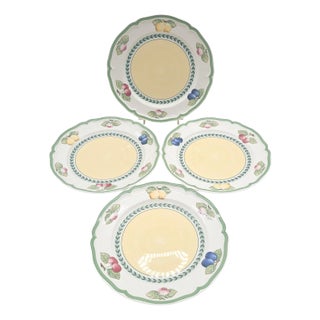 Vintage Villeroy & Boch Porcelain French Garden Fleurence Dinner Plates, Germany 10.5" For Sale