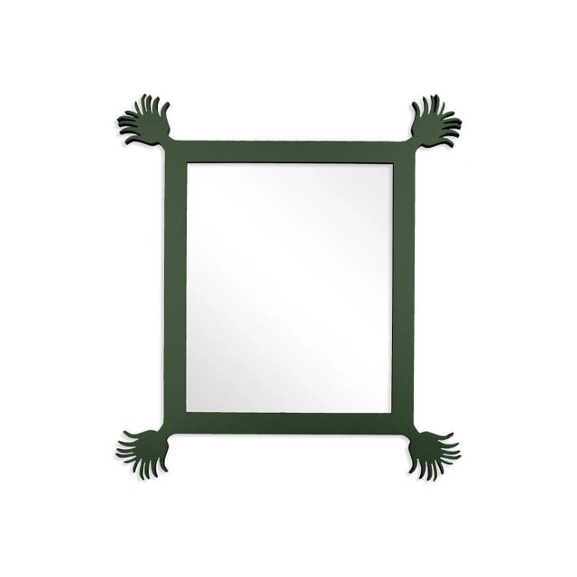 Contemporary Fleur Home Carnival Vieux Rectangle Mirror in Duck Green, 49x59 For Sale - Image 3 of 3