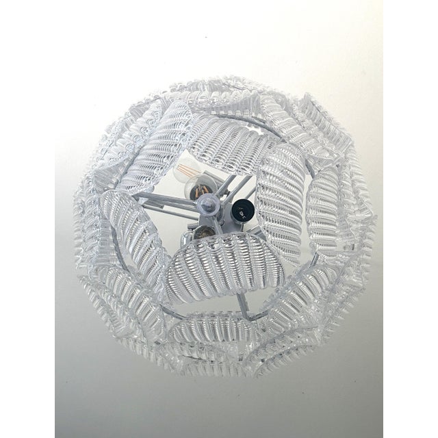 Contemporary Diamanted Trasparent “Petals” Murano Glass Chandelier by Simoeng Luxury modern chandelier with transparent...