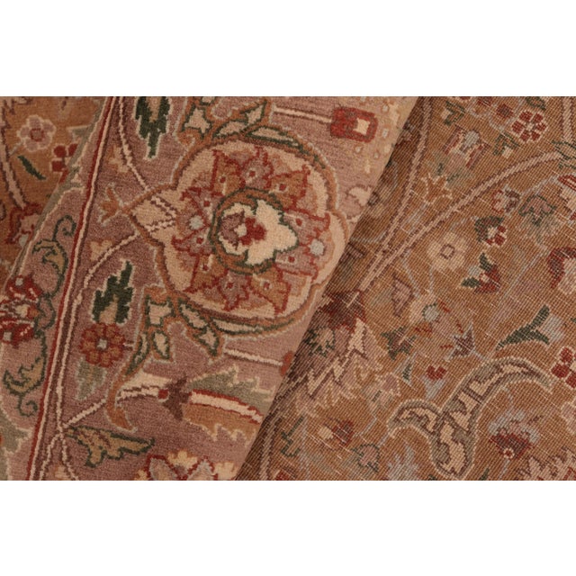 Textile Floral 1990's Pak-Persian Gold/Brown Wool Rug - 6'0'' X 9'0'' For Sale - Image 7 of 9