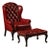 Antique Tufted Leather Armchair and Ottoman Set For Sale