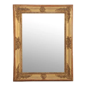 A French Empire Small Giltwood and Gesso Decorated Mirror, 19th C.