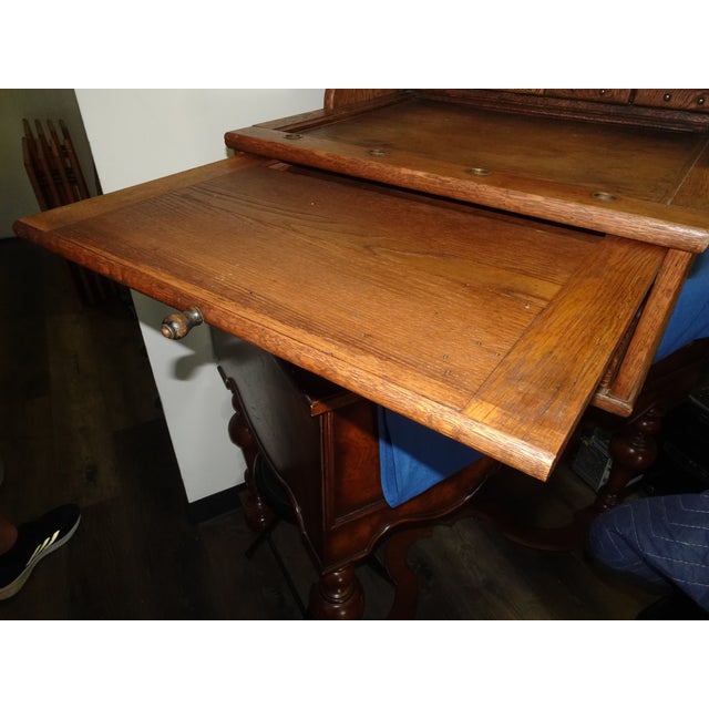 Antique McCaskey Counter Top File Cabinet Register ~W Drop Down Drawers & Tray For Sale - Image 4 of 16