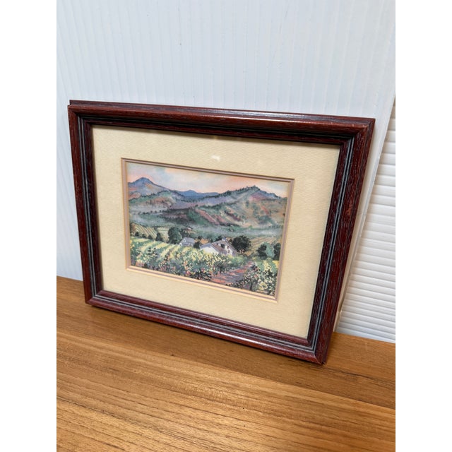Brown Ellie Marshall Watercolor Landscapes, Set of Two For Sale - Image 8 of 12