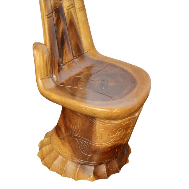 Vintage Hand Carved Children's Chair, 1960s For Sale - Image 4 of 5
