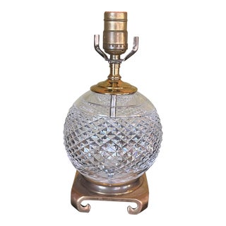 1980s Waterford Crystal Rosebowl Accent Lamp For Sale