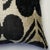 Handmade Black & Ivory Velvet Pillow – 24x24" Silk Ikat Cushion For Sale - Image 4 of 9