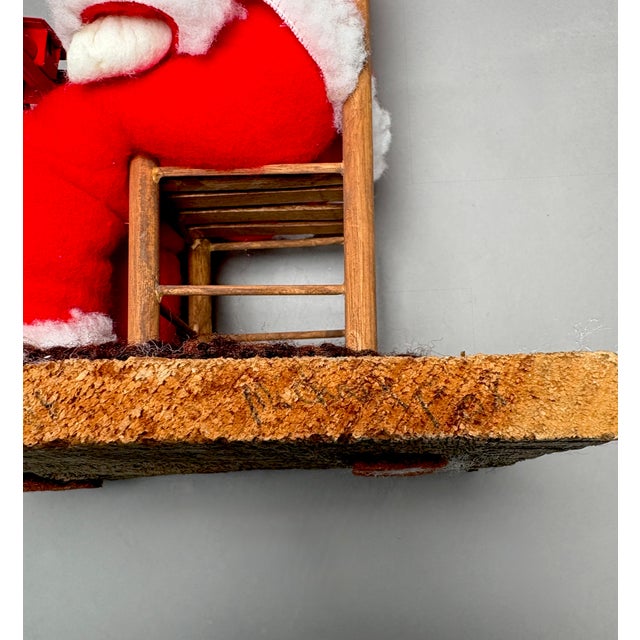 Rustic Vintage American Folk Art Santa Claus Toymaker Christmas Sculpture With Train For Sale - Image 3 of 12