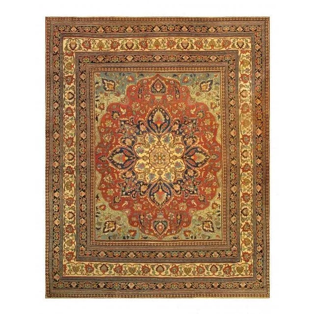 Early 21st Century Rust Persian Antique Mashad Dorokhsh For Sale In Washington DC - Image 6 of 6