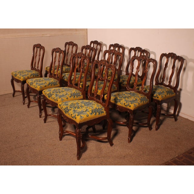 Louis XIV Oak Chairs, 1890s, Set of 12 For Sale - Image 3 of 15