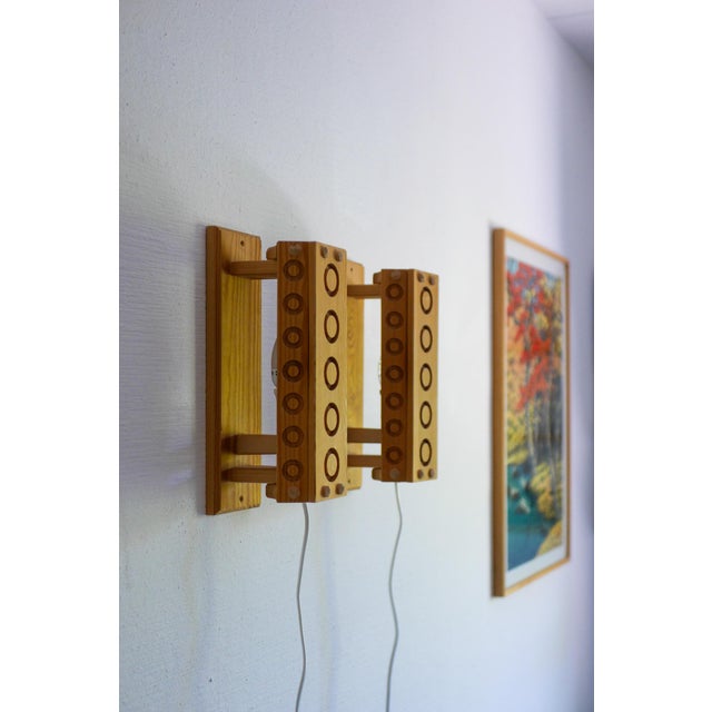 Mid-Century Modern Pine Wall Sconces from Vemdalia, Sweden, 1975, Set of 2 For Sale - Image 11 of 14