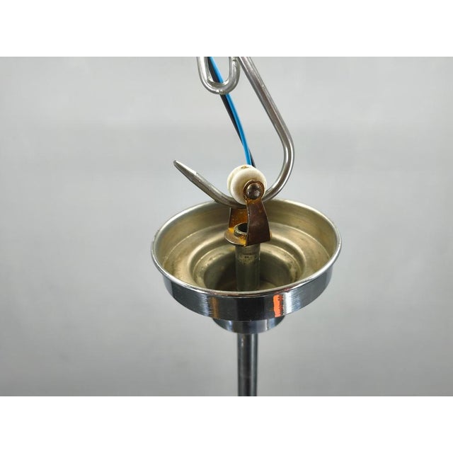 Art Deco Chandelier in Chrome, Walnut & Glass, 1930s For Sale - Image 12 of 15