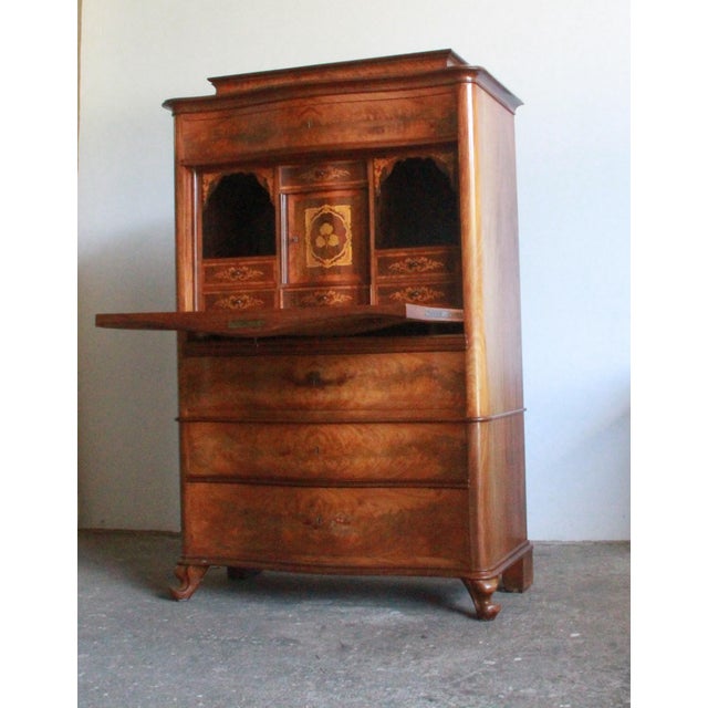 Danish Secretaire in Walnut, 1890s For Sale - Image 3 of 18