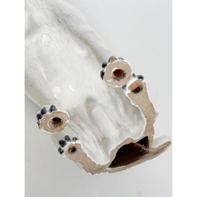 White Glazed Ceramic Dog Sculpture, France, 1970s For Sale - Image 12 of 16