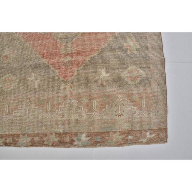 1960s Pastel Peach Hallway Rug For Sale - Image 9 of 10