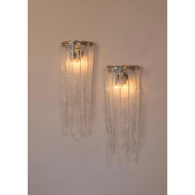 A pair of carlo nason wall lights for mazzega. Italy c1960 opalescent glass each light takes 2 x ses e14 light bulb this...