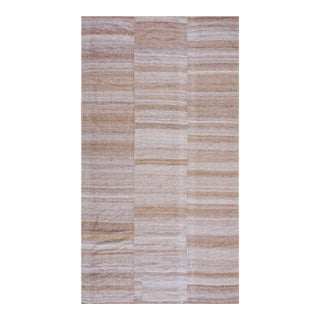 1920s Cream Ivory Stripe Antique Kilim Nw Persian Rug Flatweave 5'10" X 10'10" Wool Carpet For Sale