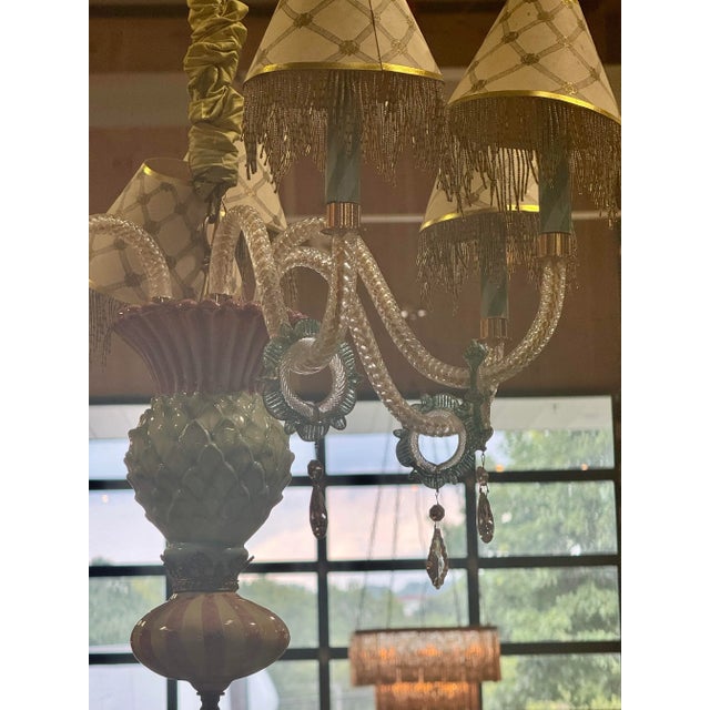 Shabby Chic Mackenzie Childs Thistle Chandelier- Mackenzie Childs For Sale - Image 3 of 3