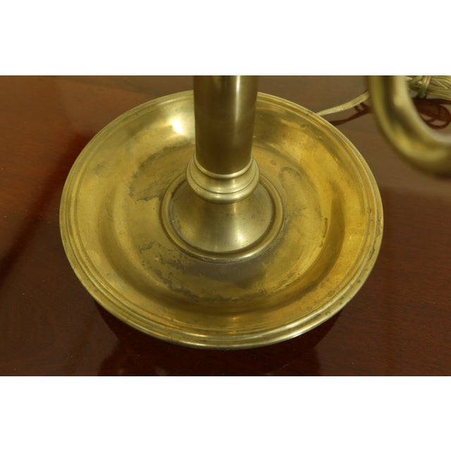 Traditional Large Tole Shade Brass Table Lamp For Sale - Image 3 of 11