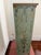 Vintage tall painted cabinet / chest in mottled, sage green finish (faux finished). Conntinuous painted floral design...