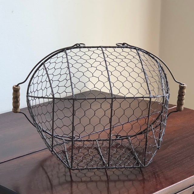 Large Antique Wire Egg Basket Chairish
