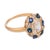 19th Century 19th Century Victorian Gia 1.15 Carat Old Mine Cut Diamond Sapphire 14k Gold Cluster Ring, Size 5 For Sale - Image 5 of 8