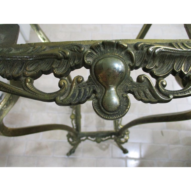 Antique Brass Marble Ornate Rococo Gueridon Candle / Plant Lamp Table Pedestal For Sale - Image 17 of 18
