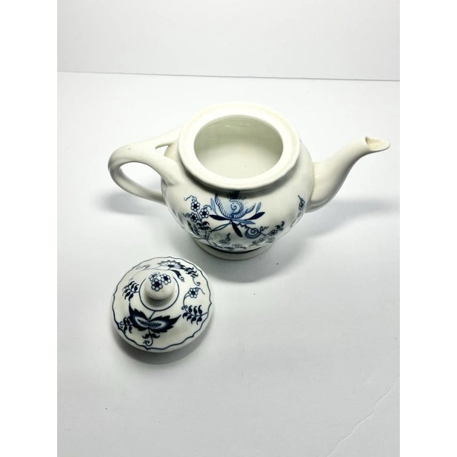 Contemporary 1990s Blue Danube “Blue Onion” Porcelain Teapot & Lid For Sale - Image 3 of 5