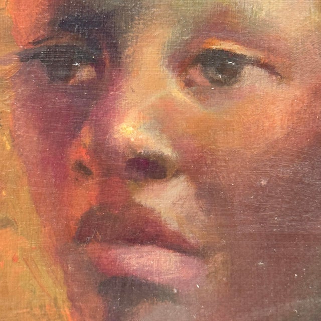 Paint Ronald L. Marvin Jr. Original Portrait Oil Painting on Board, Signed 1977 For Sale - Image 7 of 12