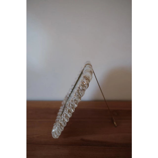 Mid-Century Modern Table Mirror in Brass & Murano Glass by Barovier & Toso, Italy, 1940s For Sale - Image 3 of 10