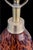 A gorgeous blown glass faux tortoiseshell table lamp. The lamp features a pale gold base and neck with a glass blown body....