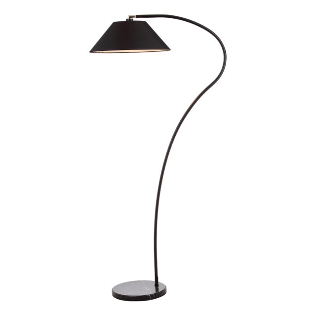 Lumi Arc Floor Lamp in Black For Sale