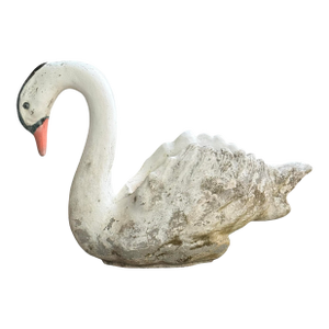Mid 20th Century Concrete Swan Planter Garden Ornament North Carolina Marked