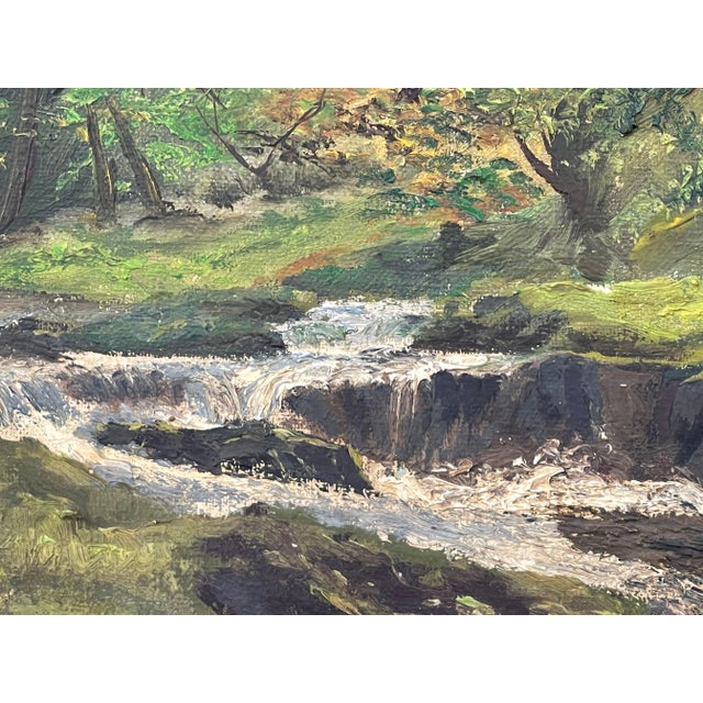 Tobias Everet Spence, River Forest Landscape Oil Painting by 20th Century Post War Irish Artist, 1945 For Sale - Image 6 of 13