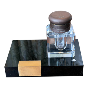 Vintage Mont Blanc Black Crystal Inkwell