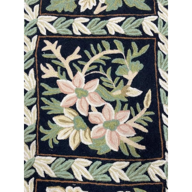 American Folk Art Hand Sewn Canvas Backed Rug / Tapestry, Floral Pattern #2 (Larger) For Sale - Image 13 of 18