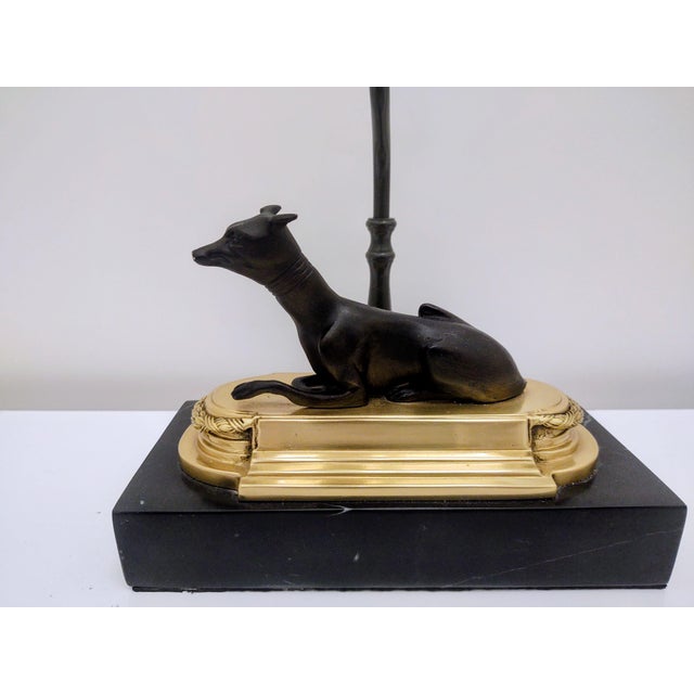 1980s 1980s Chelsea HouseThe Chelsea House Greyhound Desk Lamp-Left Facing Marble Base For Sale - Image 5 of 9
