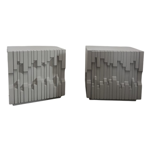 Norman Bedside Tables in Lacquered Wood, 1970s, Set of 2 For Sale