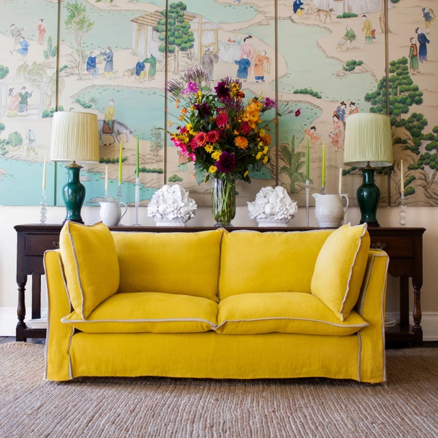A joyous beautiful sofa made by hand in the US using all natural materials with a large dollop of comfort. Dimensions:...
