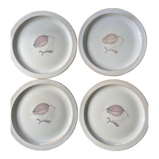 Vintage German Stoneware 9.75” Plates - Set of Four (4) For Sale