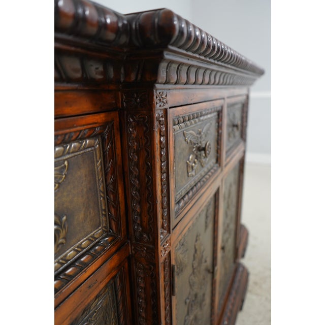 Maitland Smith Leather Top Renaissance Style Credenza Sideboard For Sale - Image 16 of 18