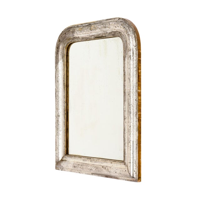 French Silver Leaf, Petite Louis Philippe Period Mirror, Circa 1880 For Sale - Image 3 of 9