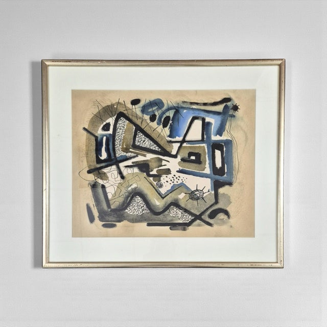 Dolf Breetvelt, Abstract Composition in Mixed Media, 1950s, Paper For Sale - Image 4 of 6