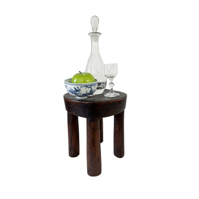 Vintage African Wood Milk Stool Hehe Gogo People Tanzania 10" H For Sale - Image 9 of 9