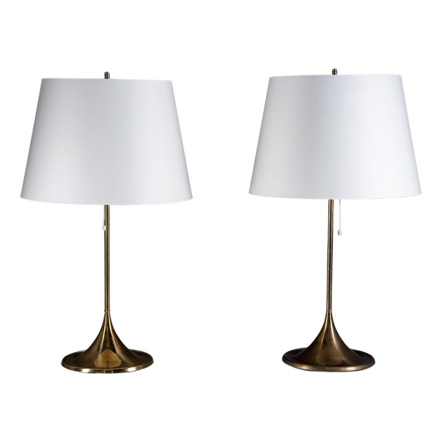 Model B-024 Table Lamps attributed to Eje Ahlgren for Bergboms, 1970s, Set of 2 For Sale