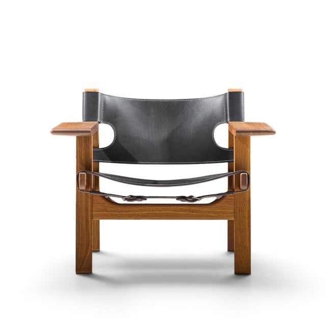 Mid 20th Century Børge Mogensen for Fredericia Mid Century Oak and Leather Spanish Chairs - Pair For Sale - Image 5 of 13